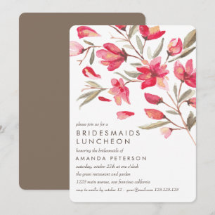 Delicate Pink Bloom Bridesmaids Luncheon Wedding Invitation
