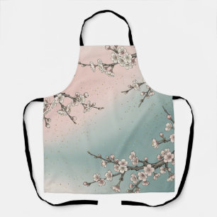 Delicate Pink Cherry Blossom Sakura Branches  Apron