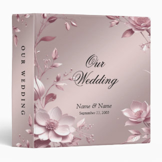 Delicate Pink Floral Album Binder