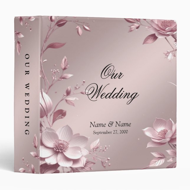Delicate Pink Floral Album Binder (Front/Spine)