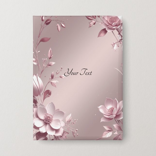 Delicate Pink Floral Button (Front)