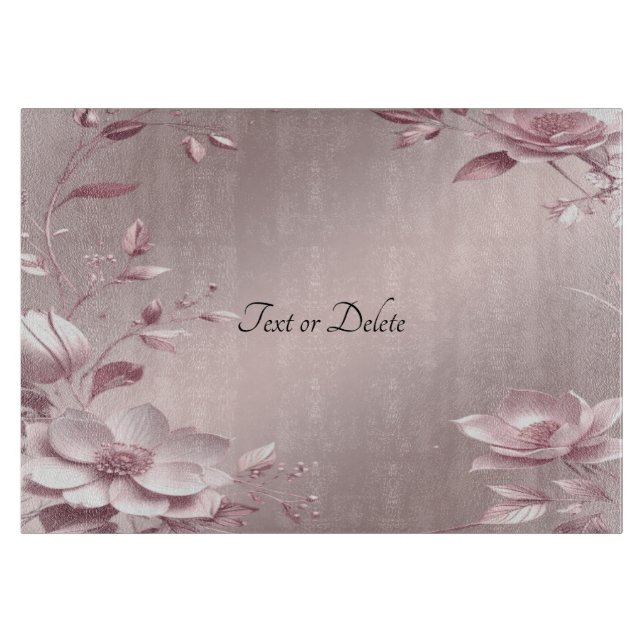 Delicate Pink Floral Cutting Board (Front)