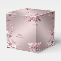 Delicate Pink Floral Favour Box