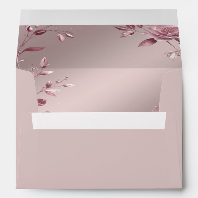 Delicate Pink Floral Frame Envelope (Back (Bottom))