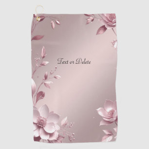Delicate Pink Floral Golf Towel