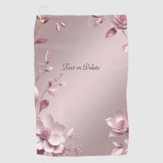 Delicate Pink Floral Golf Towel
