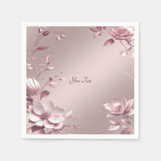 Delicate Pink Floral Napkin