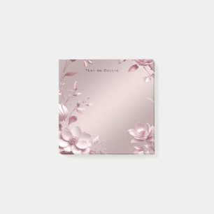 Delicate Pink Floral Post it Notes