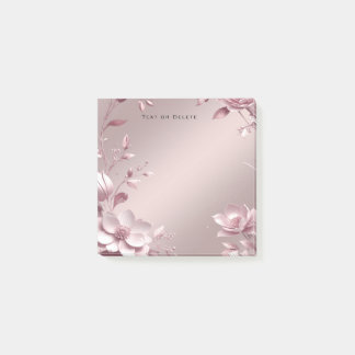Delicate Pink Floral Post it Notes