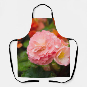 Delicate pink flower after the rain apron