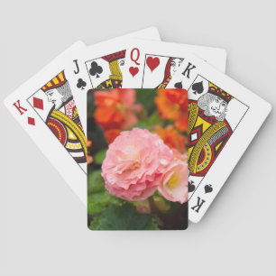 Delicate pink flower after the rain   playing cards