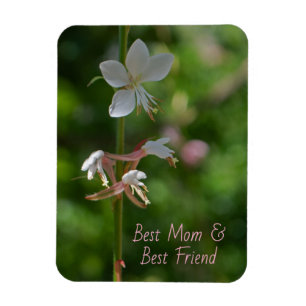 Delicate Pink Flowers Best Mom Best Friend Magnet