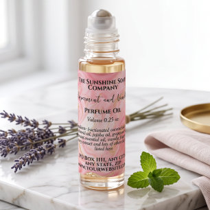 Delicate Pink & Gold Perfume Roller Bottle label