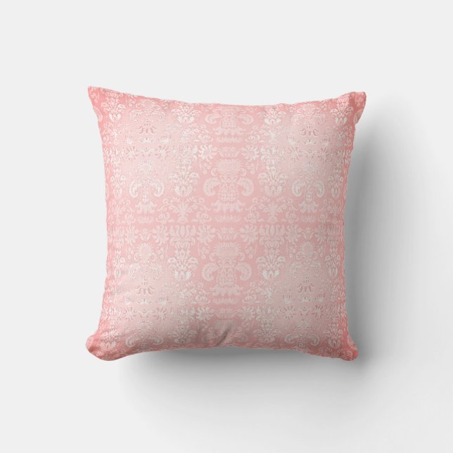 Delicate-Pink-Lace-Vintage-Med Throw Pillow (Front)