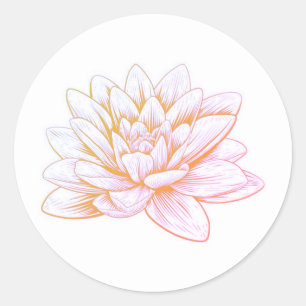 Delicate Pink Lotus Flower Classic Round Sticker