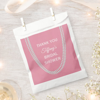 Delicate Pink Pearls Bridal Shower Thank You Favour Bag