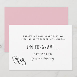 Delicate Pink Pregnancy Announcemente Card