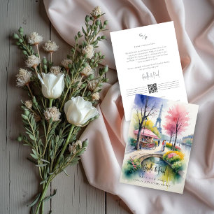 Delicate Pink Romantic Paris Landscape Wedding Save The Date