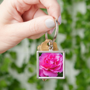 Delicate pink rose. keychain