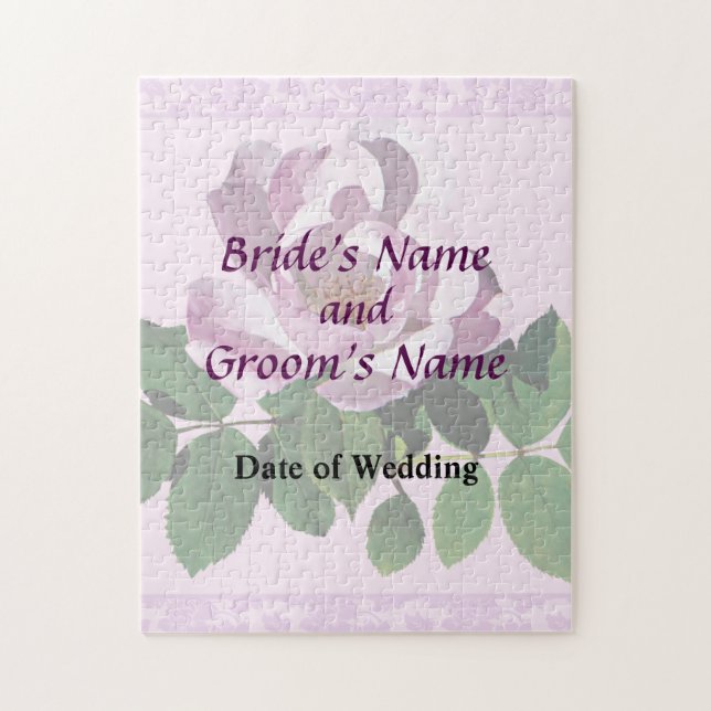 Delicate Pink Rose Wedding Products Jigsaw Puzzle (Vertical)