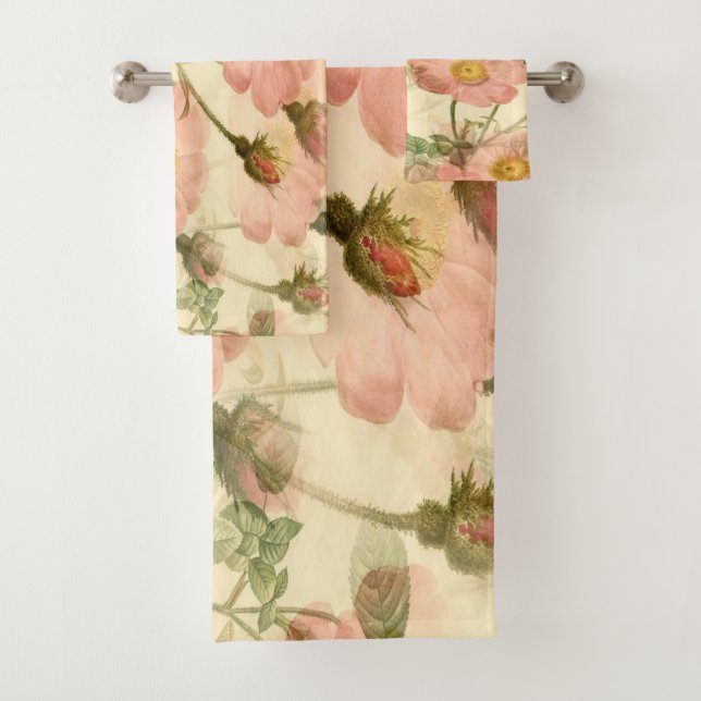 Delicate Pink Roses Towel Set – Luxury  Essentials (Insitu)