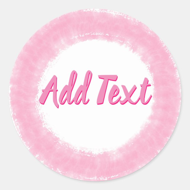 Delicate Pink Watercolor Circle Classic Round Sticker (Front)