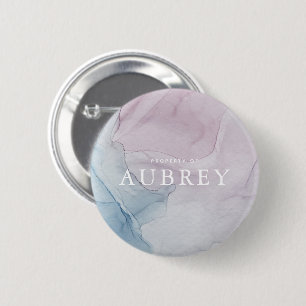 Delicate Purple Abstract Print with Name 2 Inch Round Button
