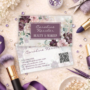 Delicate Purple Blush Pink Blue Floral Design Business Card