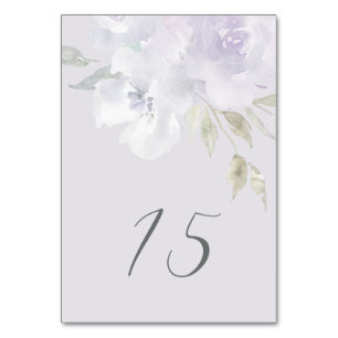 Delicate Purple Floral Quinceanera Table Number