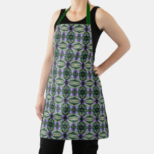 Delicate Purple Flowers Abstract Art Pattern       Apron