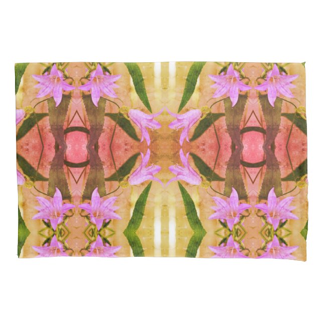 Delicate Purple Flowers Abstract Art Pattern Pillowcase (Front)