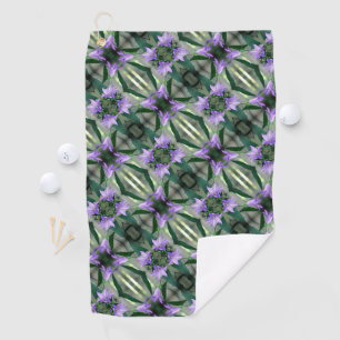 Delicate Purple Flowers Abstract Pattern       Golf Towel