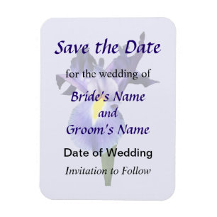 Delicate Purple Iris Save the Date Magnet