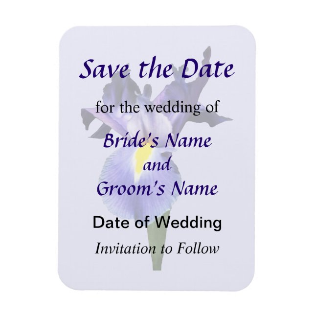 Delicate Purple Iris Save the Date Magnet (Vertical)
