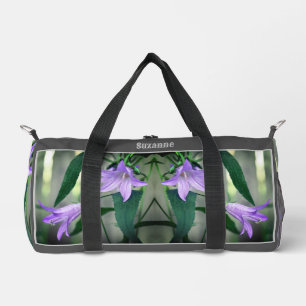 Delicate Purple Lily Flowers Personalized Duffle Bag