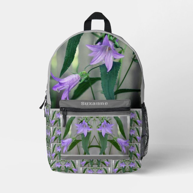 Delicate Purple Lily Flowers Personalized Printed Backpack (Front)