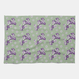 Delicate  purple Orchids tea towel
