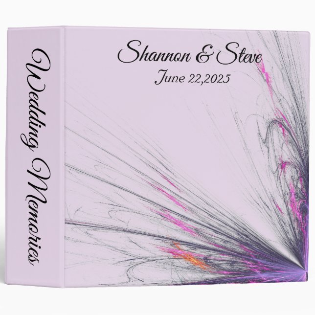 Delicate Purple Personal Wedding Memories Binder (Front/Spine)