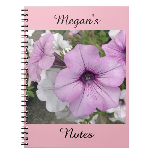Delicate Purple Petunia Personalized Notebook (Front)
