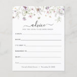 Delicate Purple Wildflower Advice for Newlyweds<br><div class="desc">Have your shower guests fill out these adorable advice cards at your bridal shower or couples shower. Personalize the with bride-to-be's name and shower date. Matching Collection found on the Adore Paper Co. Zazzle shop.</div>