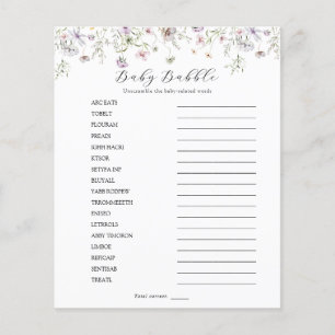 Delicate Purple Wildflower Baby Babble Scramble