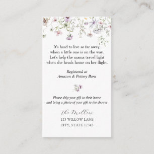 Delicate Purple Wildflower Long Distance Enclosure Card