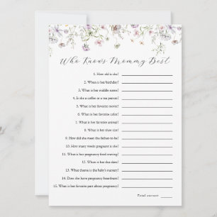 Delicate Purple Wildflower Who Knows Mommy Best Invitation
