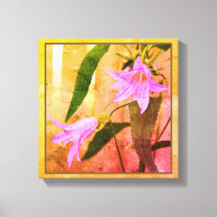 Delicate Purple Wildflowers Distressed Canvas Print