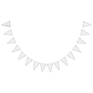 Delicate, repeating light gray floral pattern on a bunting flags