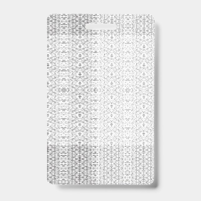 Delicate, repeating light grey floral pattern on a badge (Front)