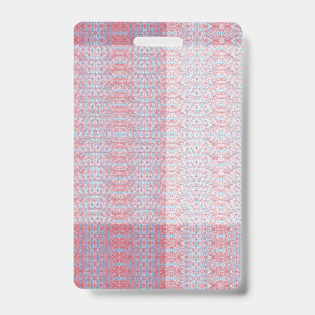 Delicate, repeating, light pink and light blue pat badge (Front)