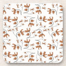 Delicate romantic florals taupe peach caramel