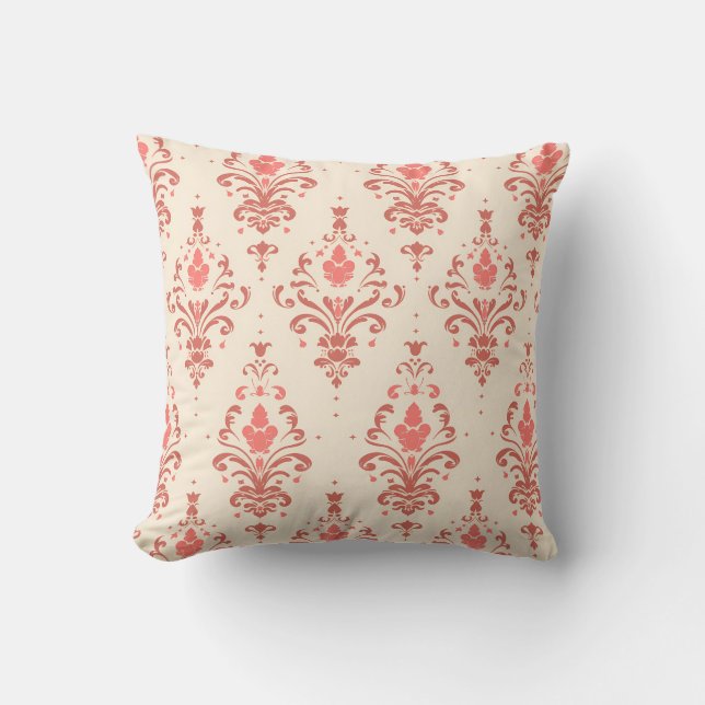 Delicate Rose Damask Princesscore Throw Pillow (Front)