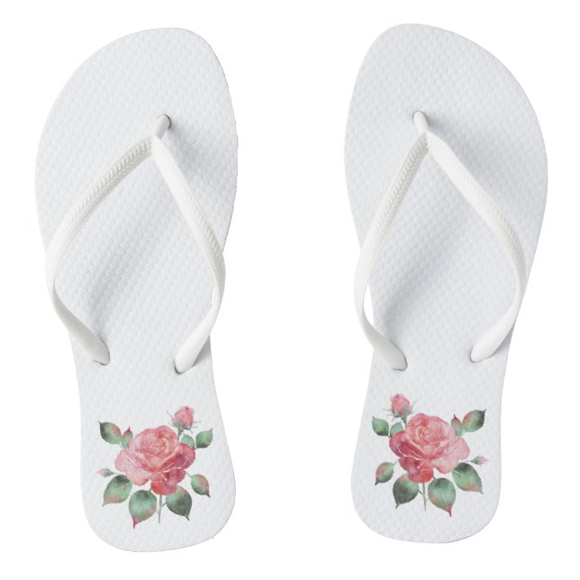 Delicate Rose Flip Flops (Footbed)